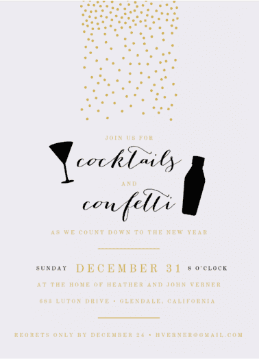 Cocktails & Confetti  Holiday Card