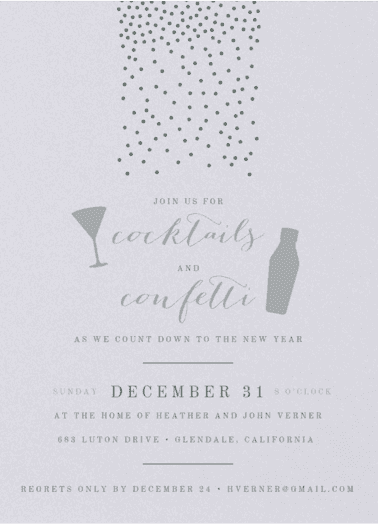 Cocktails & Confetti  Holiday Card