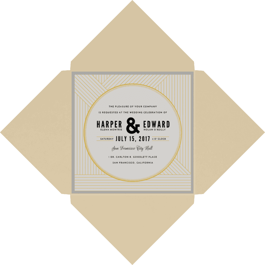 Linear Love Wedding Invitation