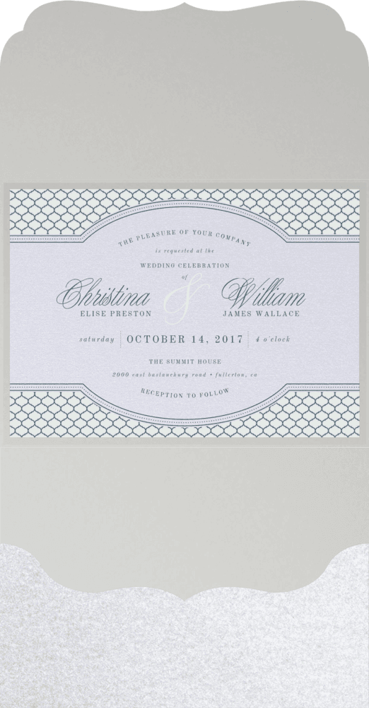 Ornate Lattice Wedding Invitation