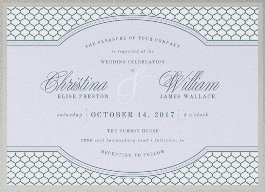 Ornate Lattice Wedding Invitation
