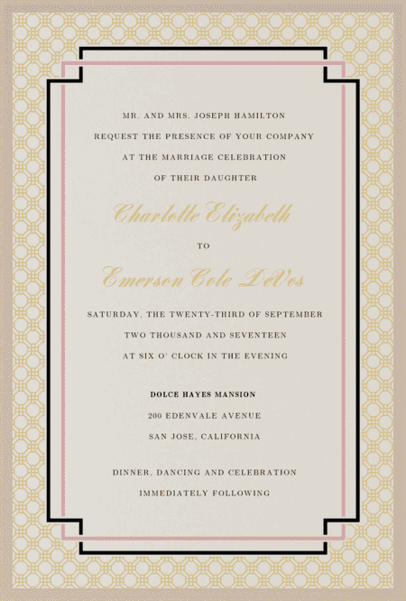 Interlinked Wedding Invitation