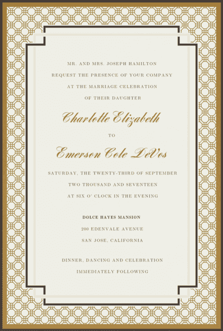 Interlinked Wedding Invitation
