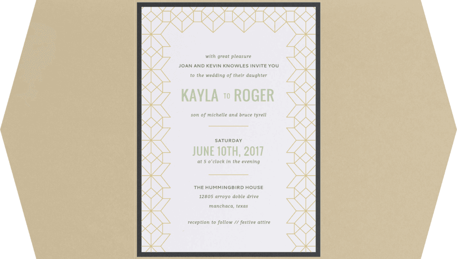 Geometric Trellis Wedding Invitation