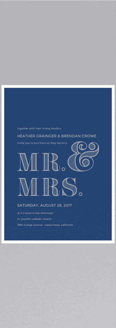 Mr. & Mrs. Mod Wedding Invitation