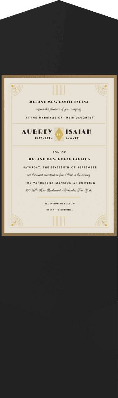 Decadent Deco Wedding Invitation