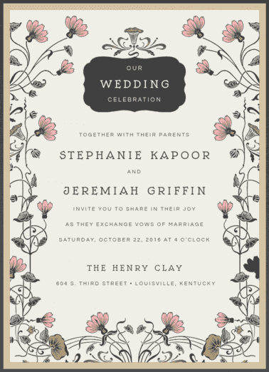 Nouveau Garden Wedding Invitation
