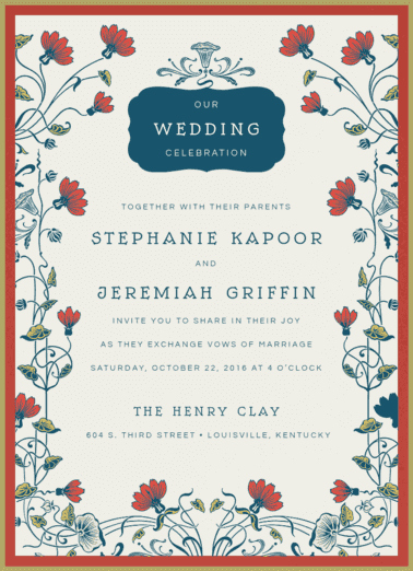 Nouveau Garden Wedding Invitation