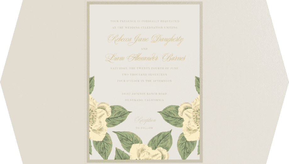 Vintage Rose Wedding Invitation