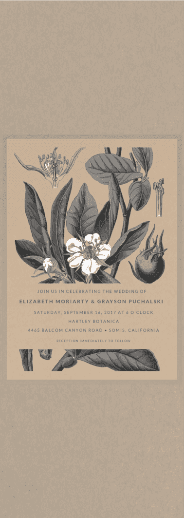 Botanical Illustration Wedding Invitation
