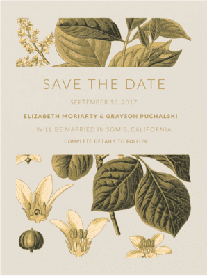 Botanical Illustration Save the Date Save the Date