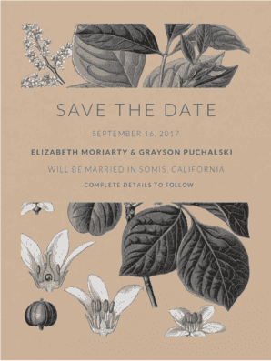 Botanical Illustration Save the Date Save the Date