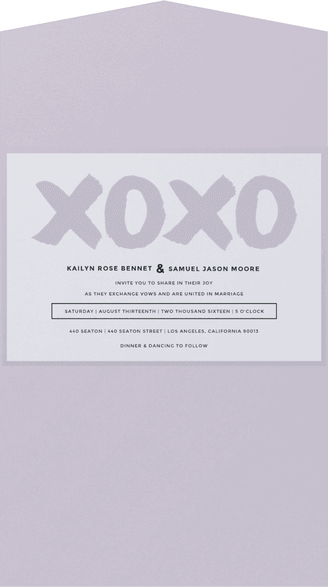 X and O Wedding Invitation