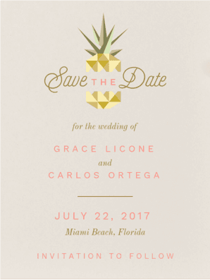 Geo Pineapple Save the Date Save the Date