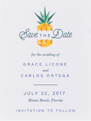 Geo Pineapple Save the Date Save the Date