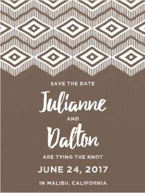 Native Print Save The Date Save the Date