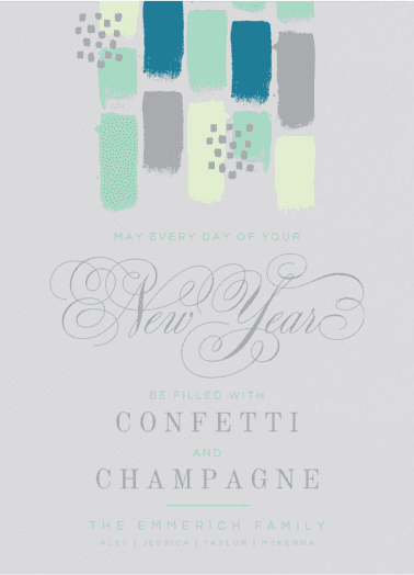 Confetti and Champagne Holiday Card