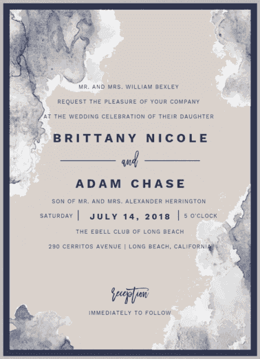 Aquarelle Wedding Invitation