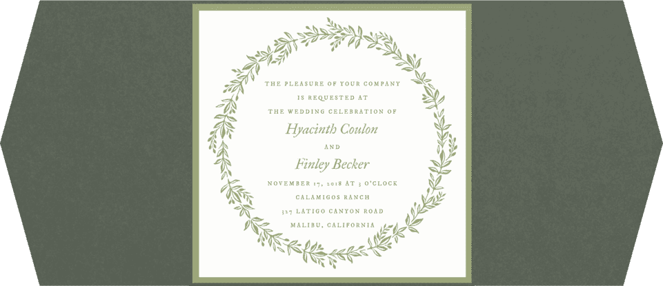 Gorgeous Wreath Wedding Invitation