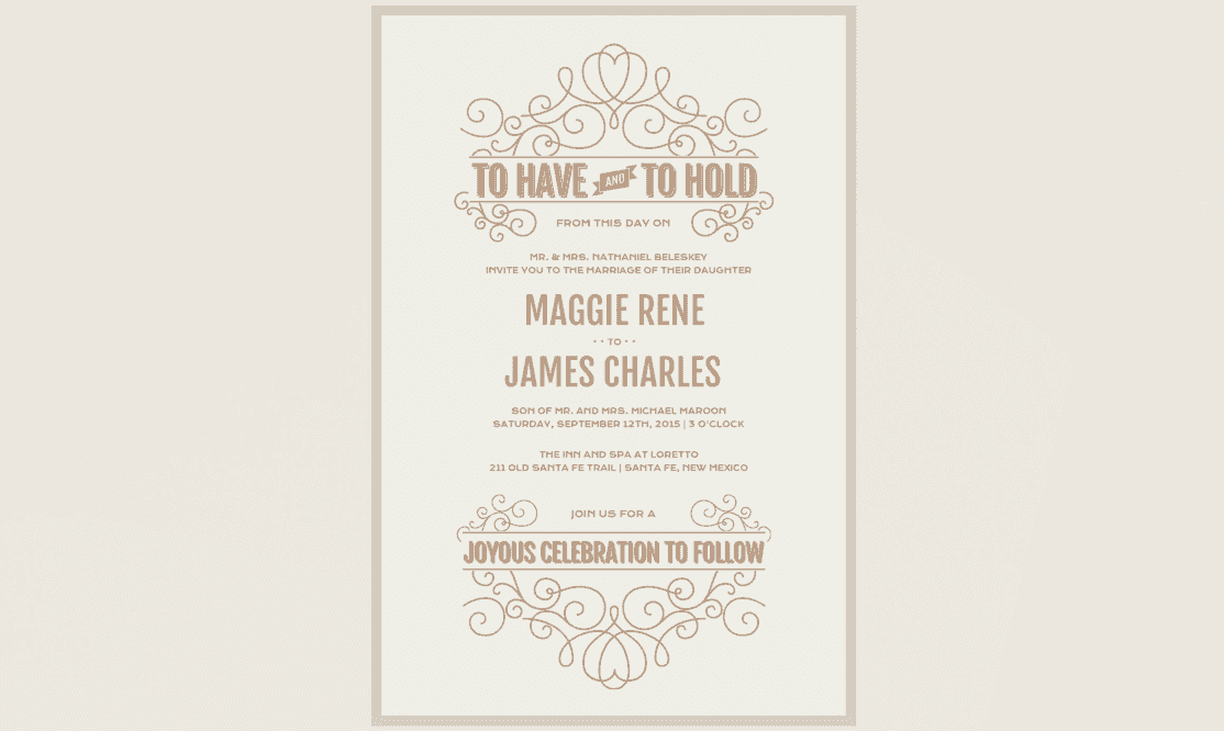 Swirls & Curls Wedding Invitation